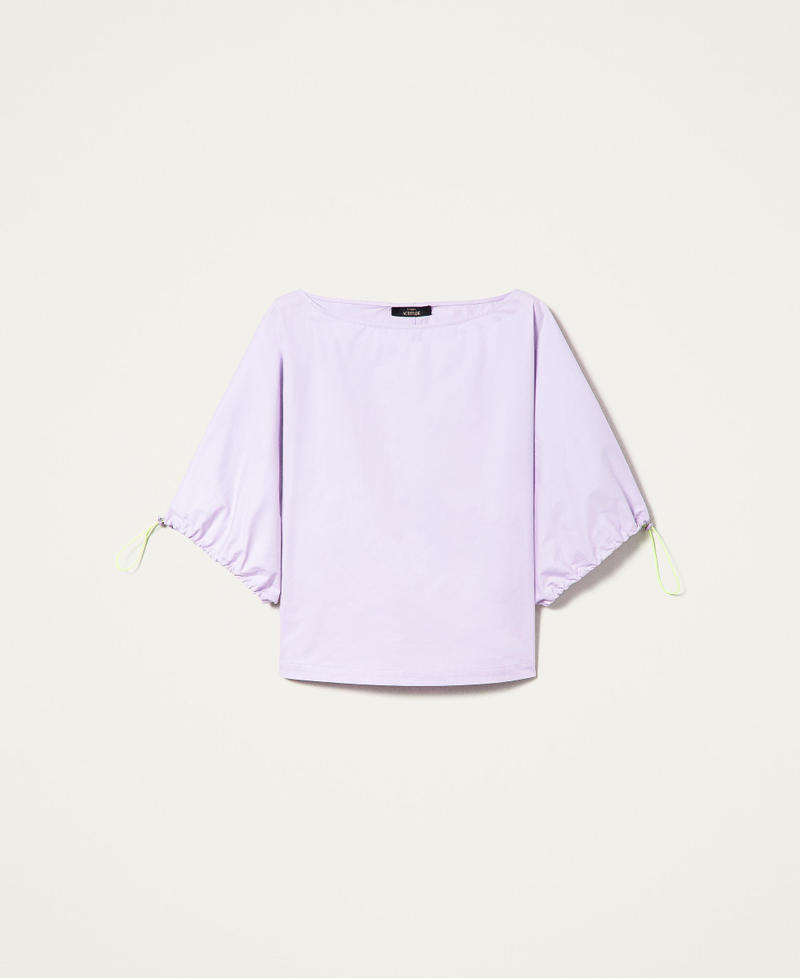 Technical poplin blouse "Pastel Lilac” Woman 221AT2544-0S