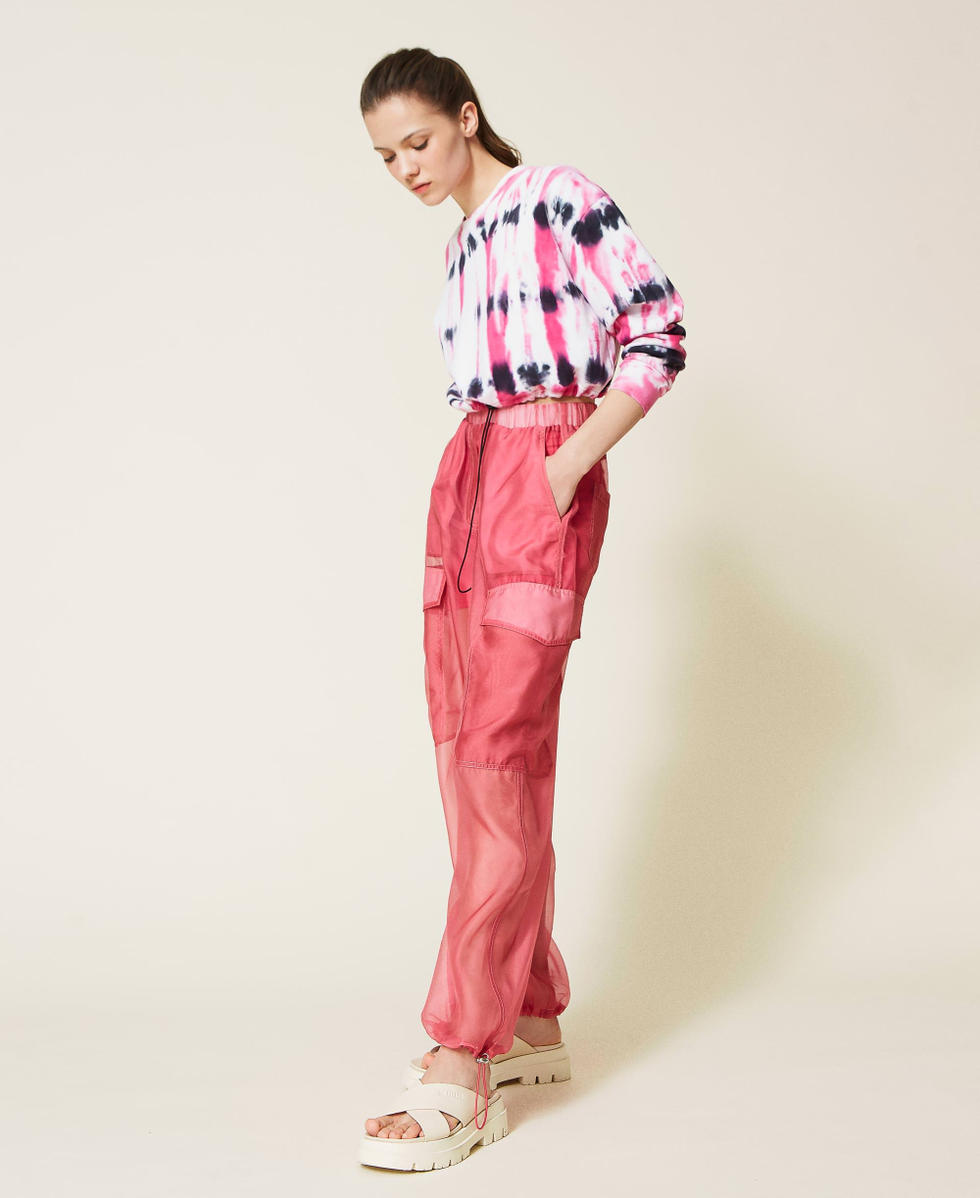 Sudadera cropped con estampado tie dye Mujer Rosa TWINSET Milano