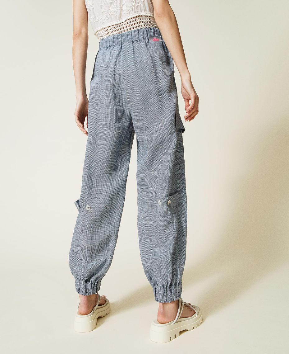 Linen houndstooth joggers