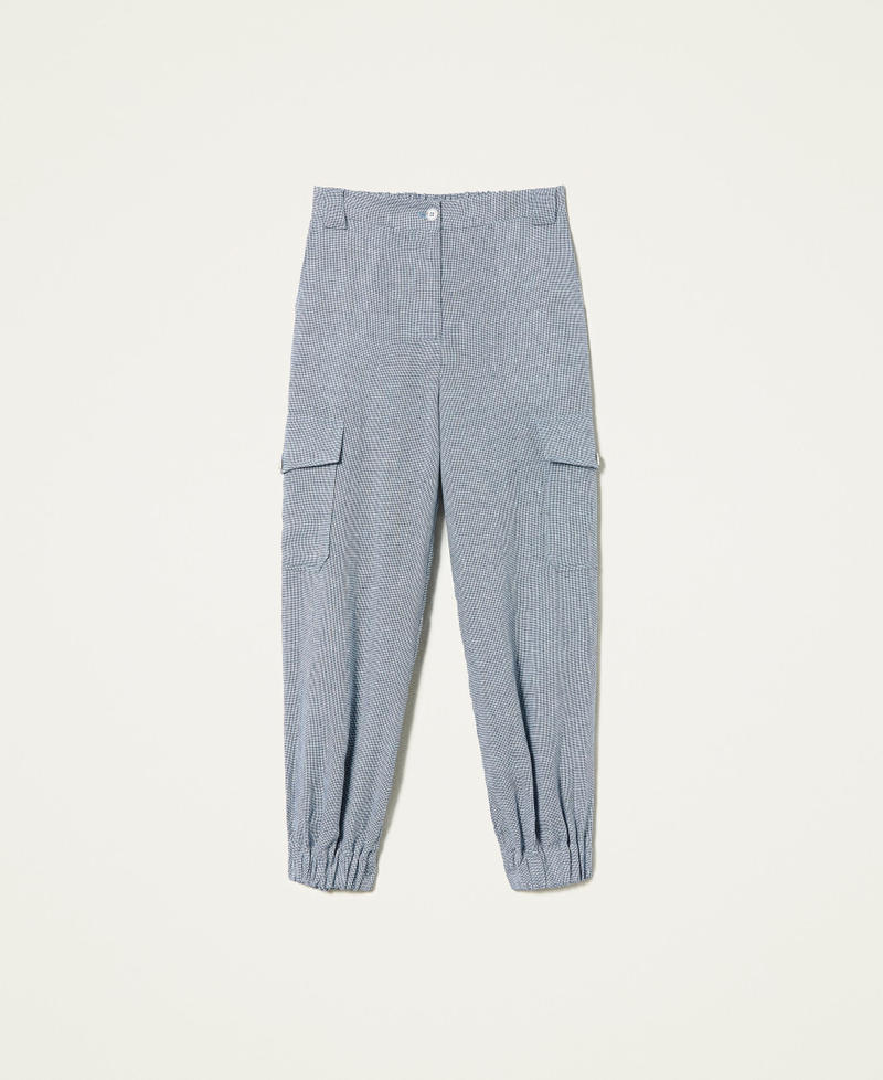 Linen houndstooth joggers