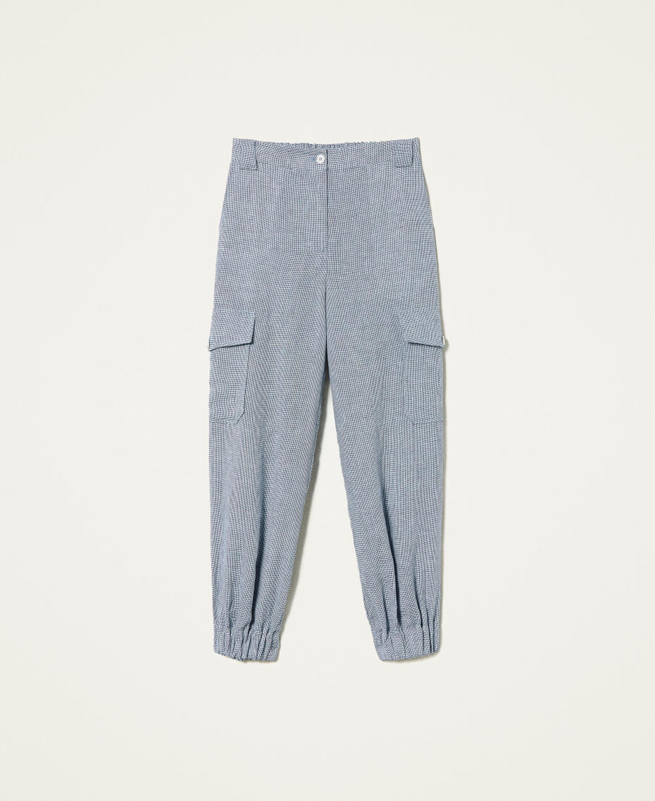 Linen houndstooth joggers