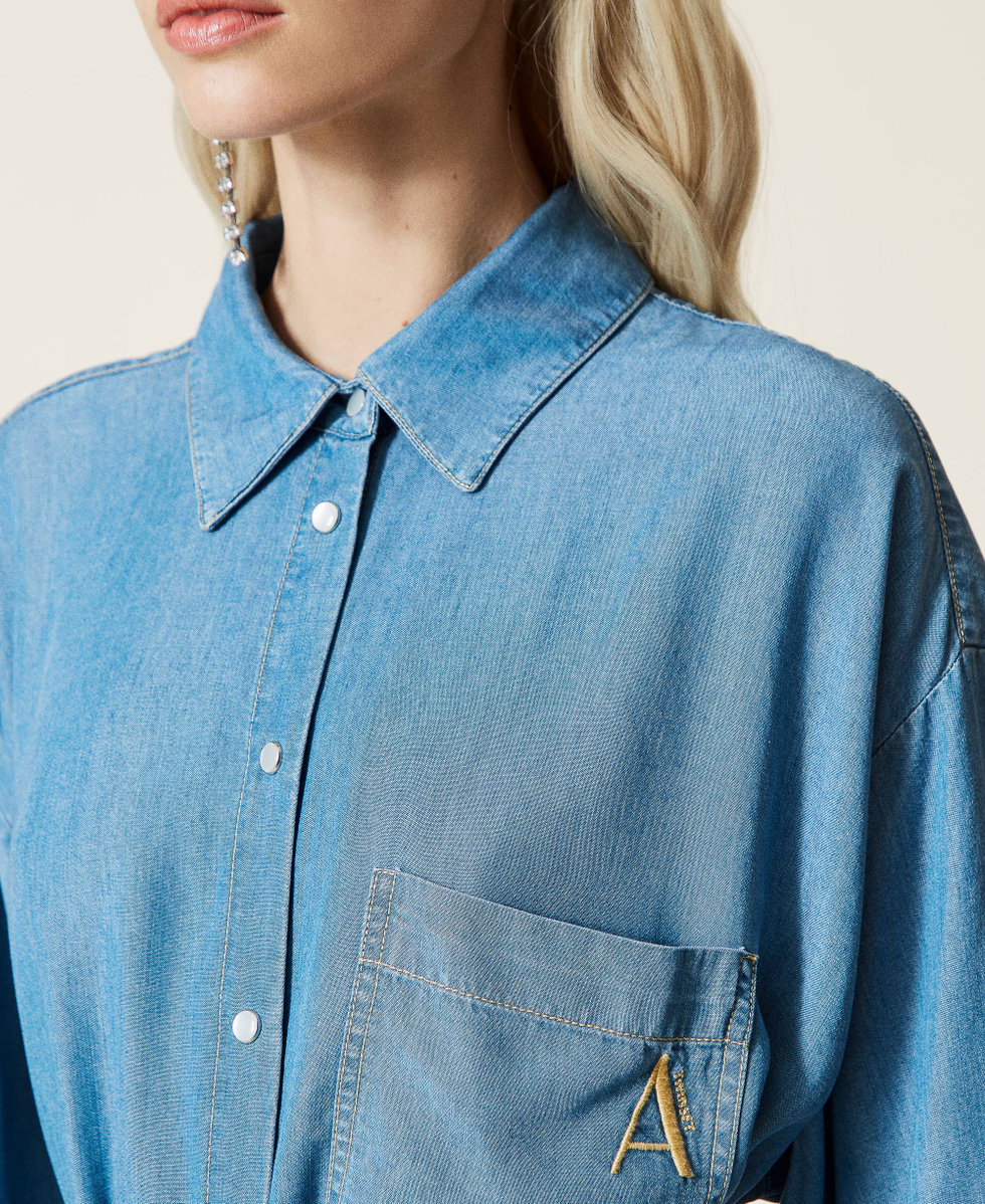 Robe chemisier en jean fluide Femme Bleu TWINSET Milano