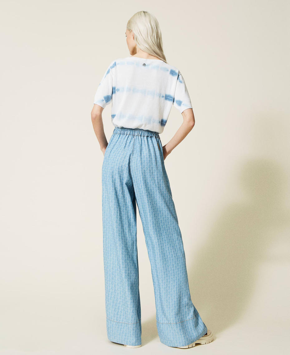 Floaty denim palazzo trousers