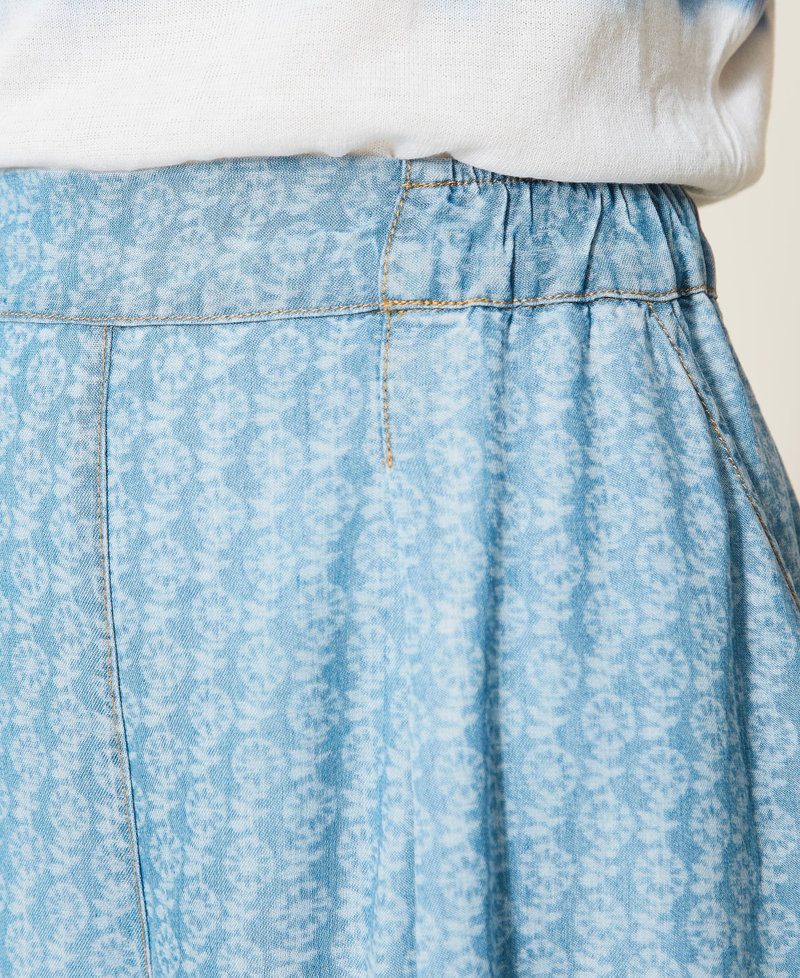 Floaty denim palazzo trousers