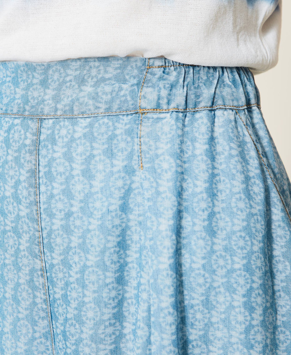 Floaty denim palazzo trousers
