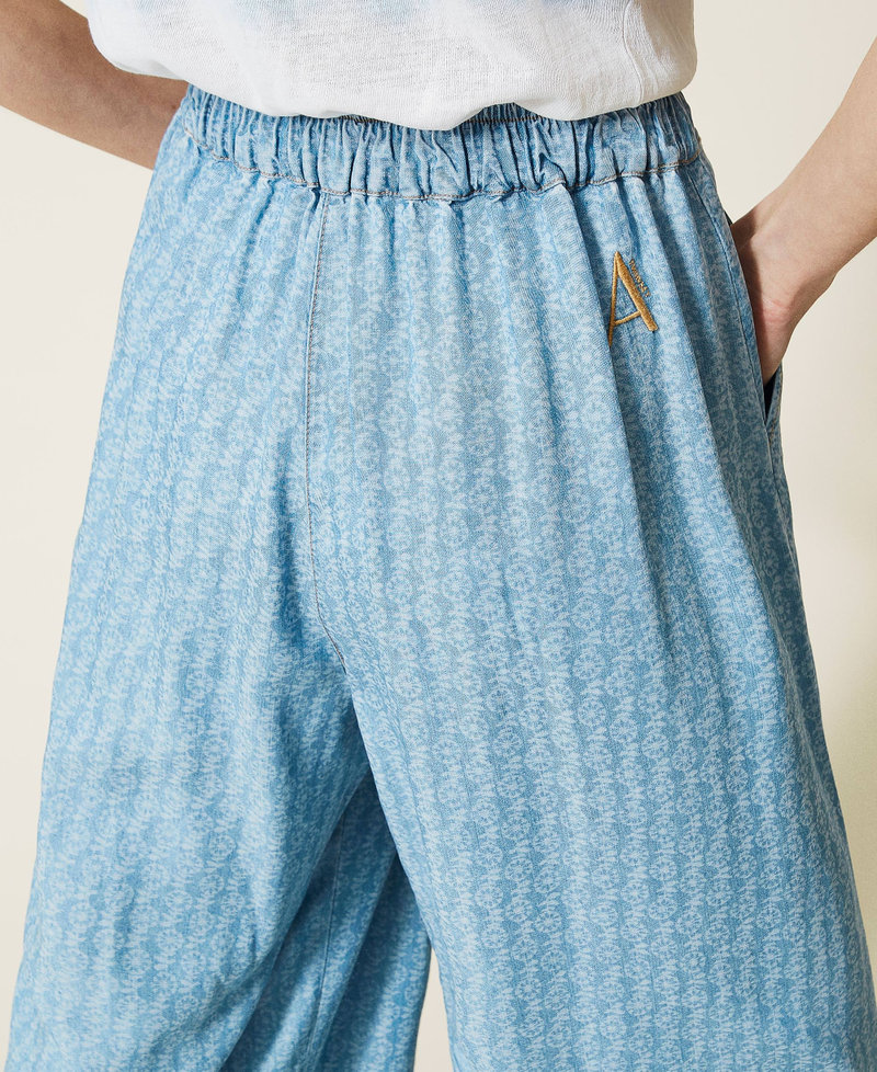 Floaty denim palazzo trousers