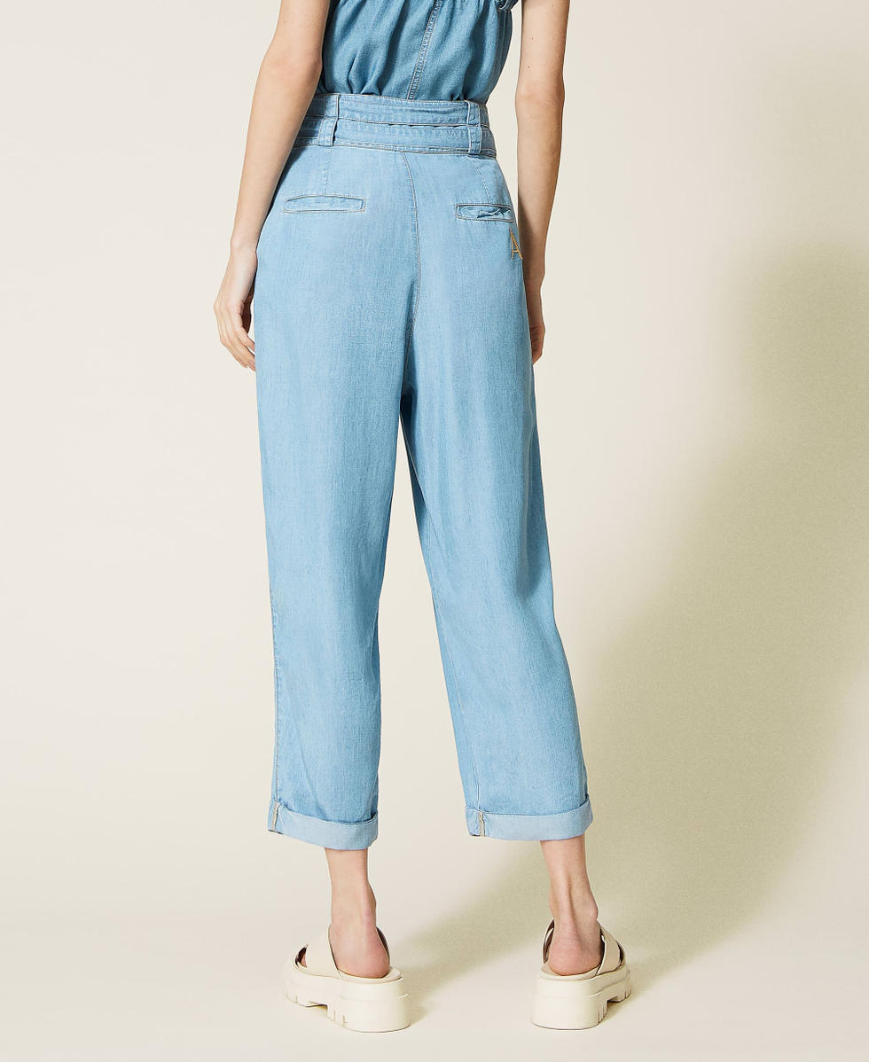 Pantalon en jean fluide Femme Bleu TWINSET Milano