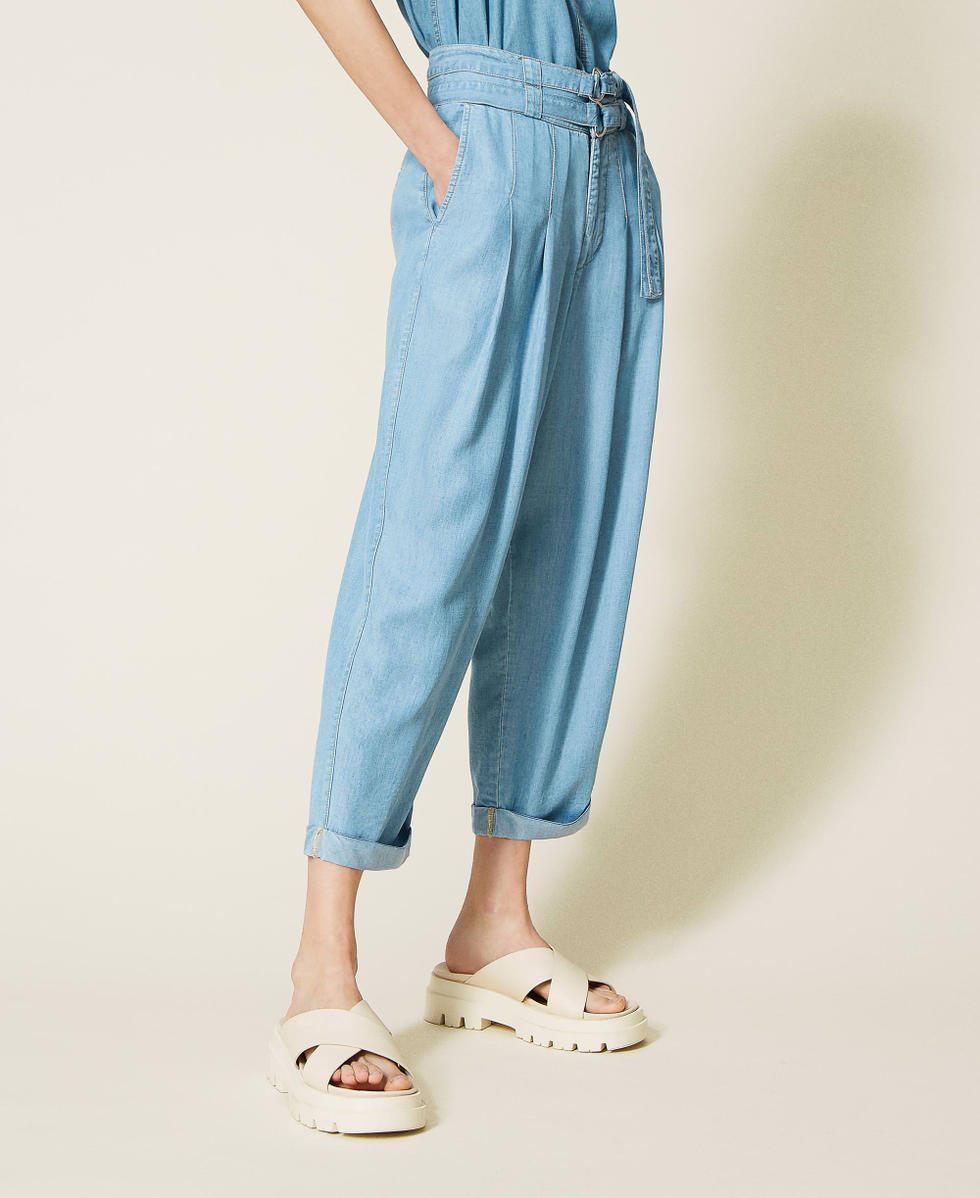 Pantalon fluido vaquero mujer hotsell
