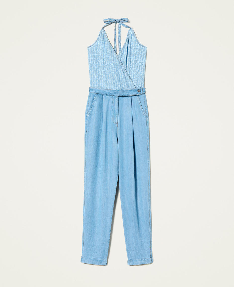 Floaty denim long jumpsuit