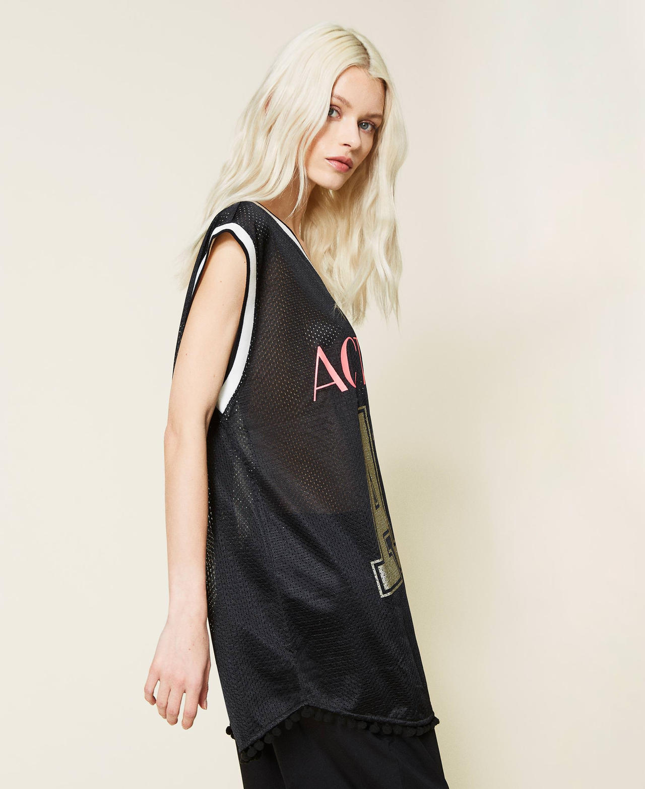 Maxi-Netzshirt mit Logo