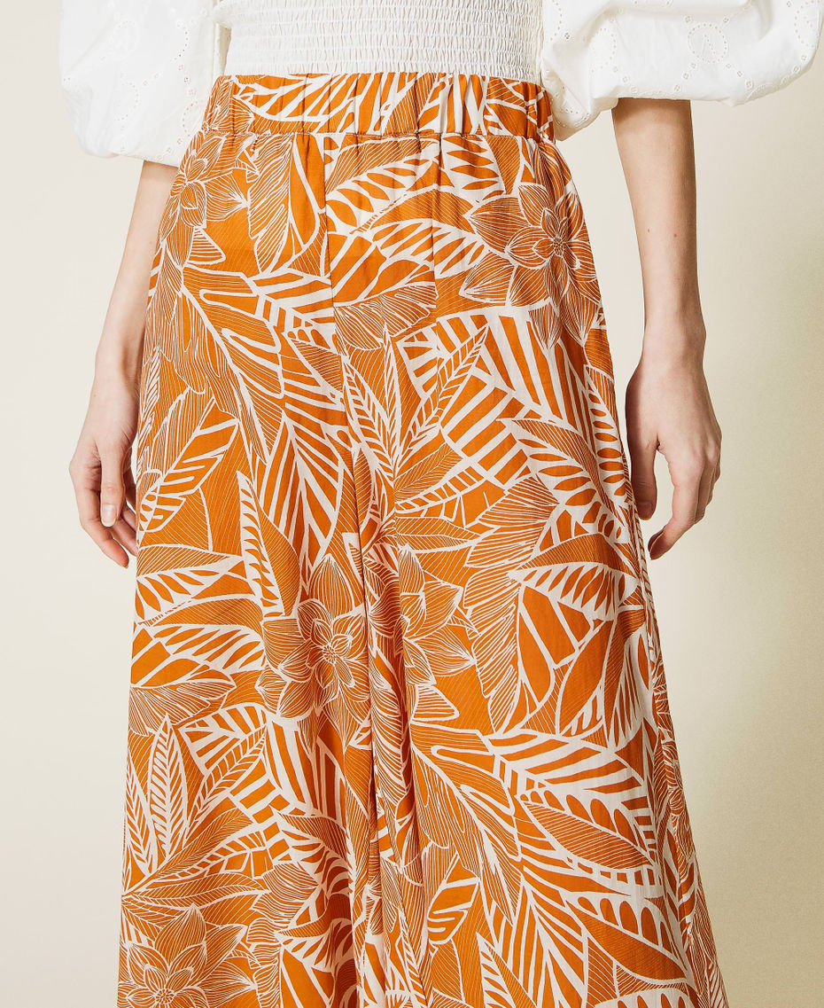 Printed muslin palazzo trousers
