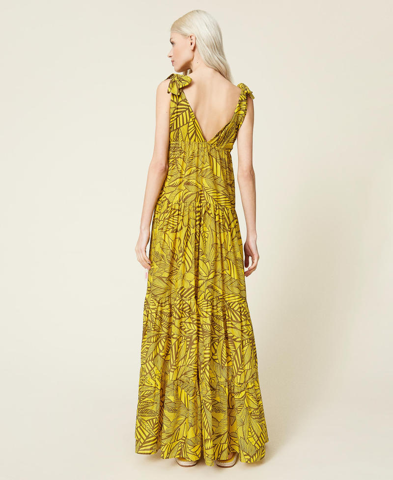 Длинное платье из набивного муслина Принт "Лето" / Ярко-желтый женщина 221AT2651-05