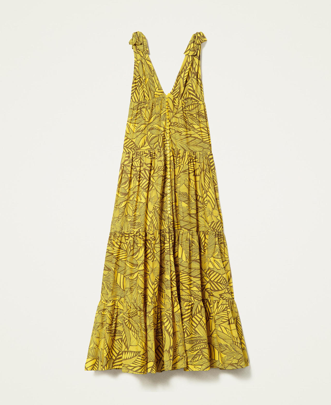Длинное платье из набивного муслина Принт "Лето" / Ярко-желтый женщина 221AT2651-0S