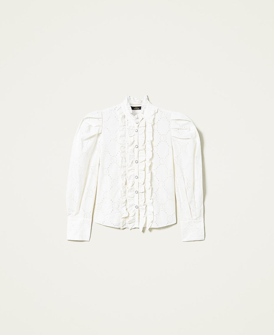 Hemd mit Lochstickerei mit Logos