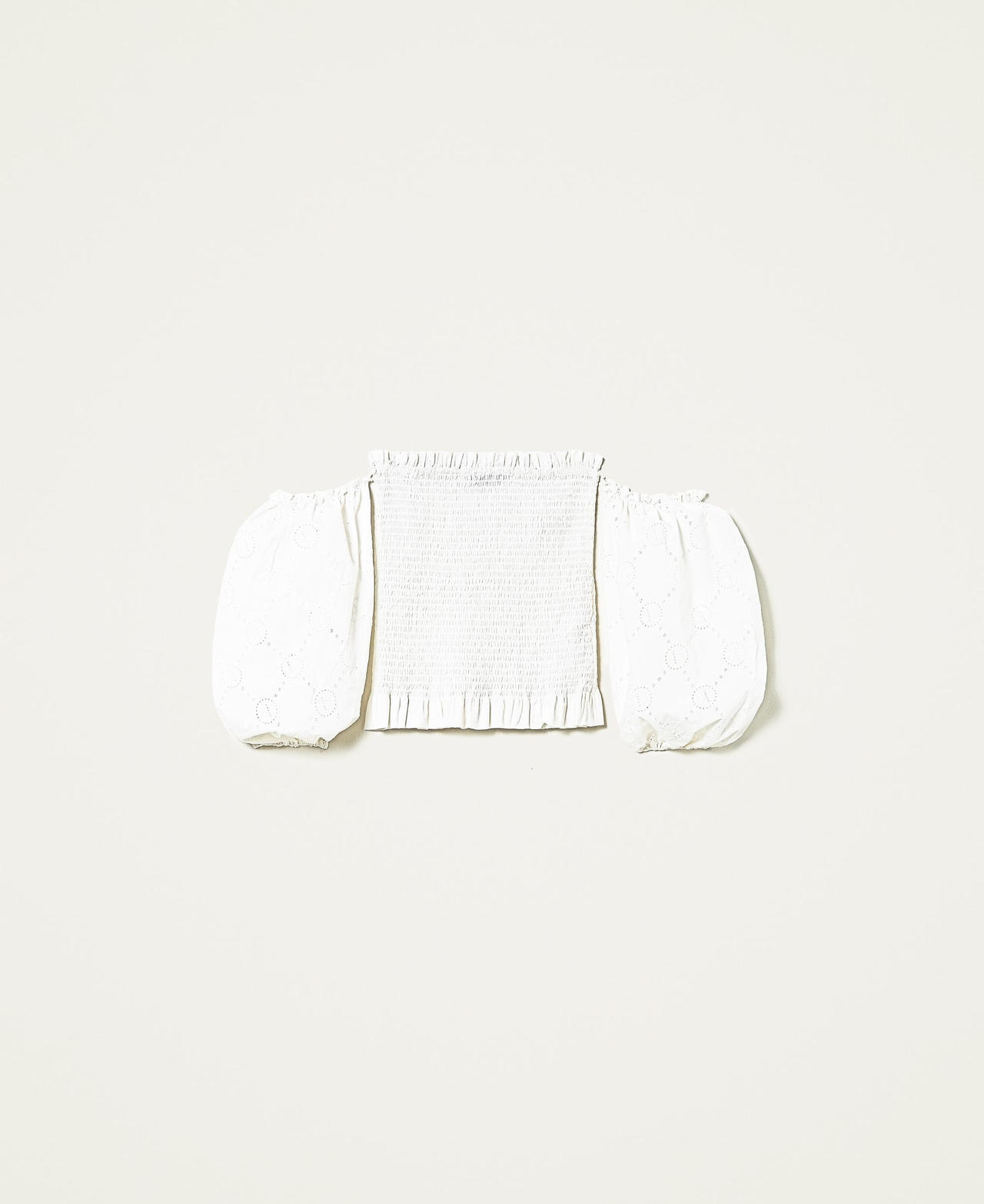 Blouse avec manches en broderie anglaise