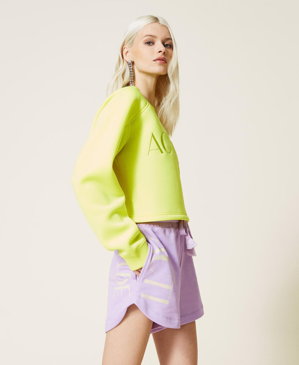 Sweat jaune new arrivals fluo femme