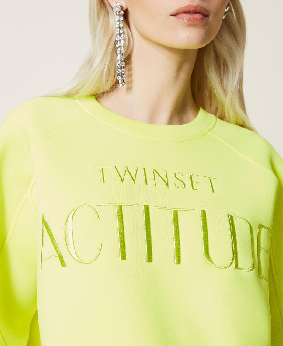 Felpa cropped con logo