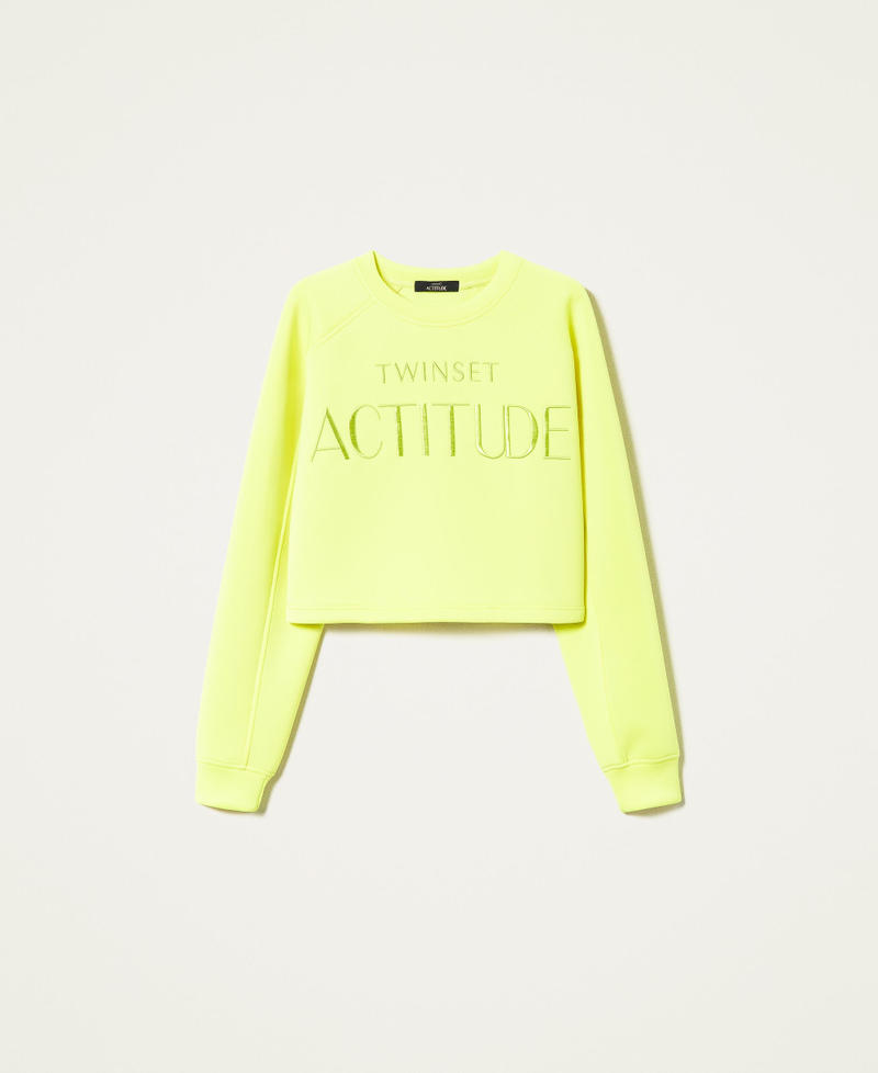 Felpa cropped con logo