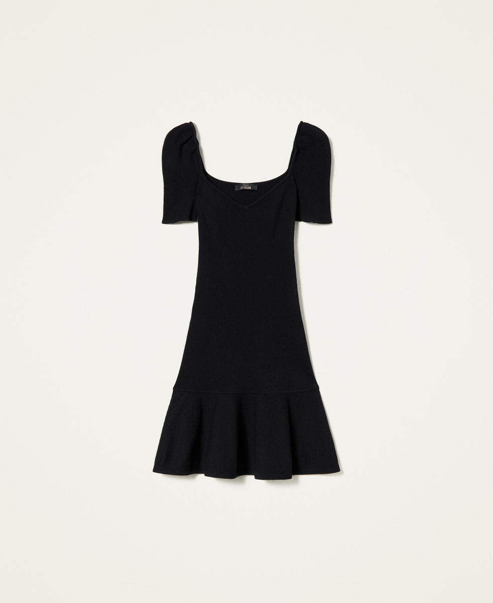 strapless open back dress Side-Split Rib-Knit Dress main image 0