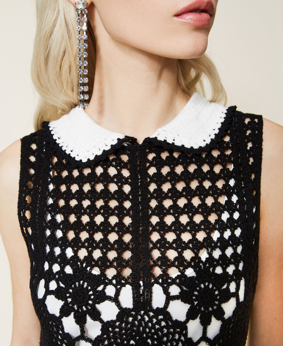 white christmas dresses Crochet Collar Dress Navy / 8 main image 0
