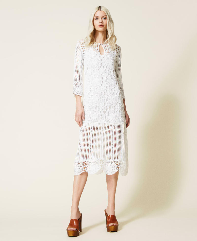 Long crochet dress Off White Woman 221AT3041-03