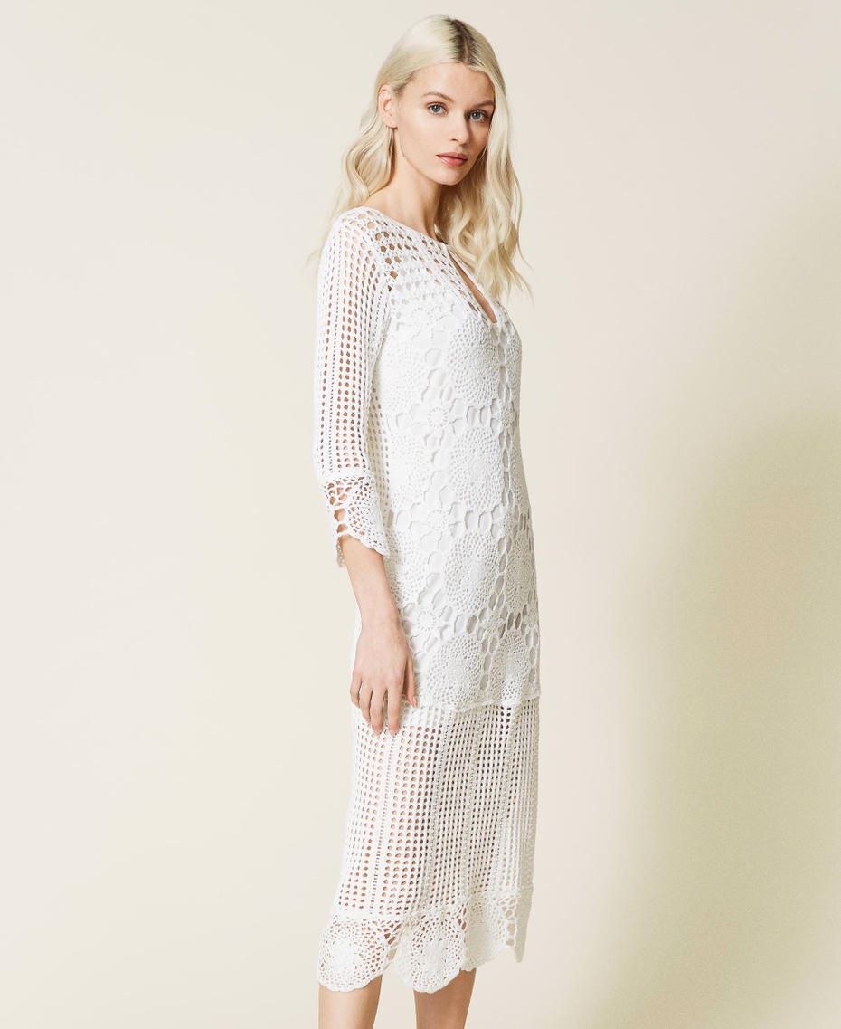 Long crochet dress Off White Woman 221AT3041-04