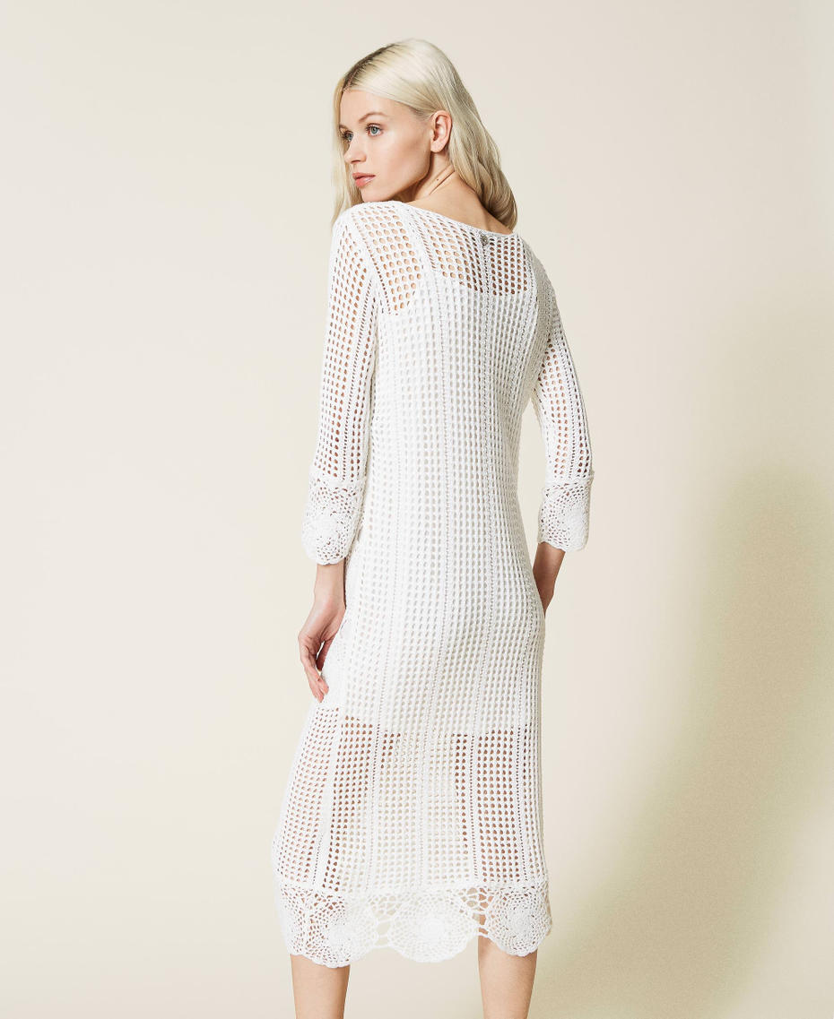 Long crochet dress Off White Woman 221AT3041-06