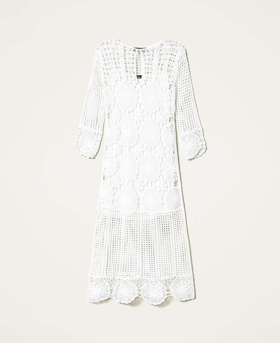 Robe longue en maille crochet Off White Femme 221AT3041-0S