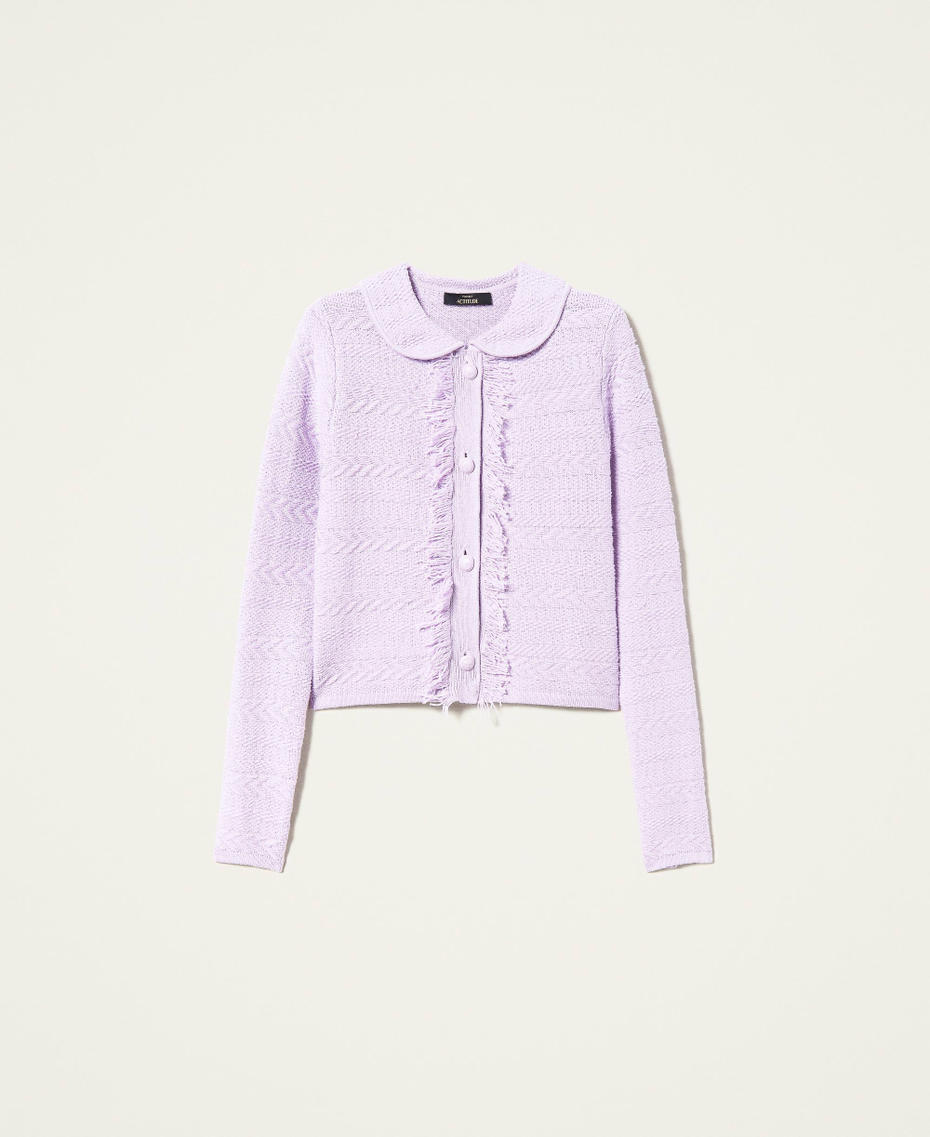 Blouson jacquard &agrave; franges