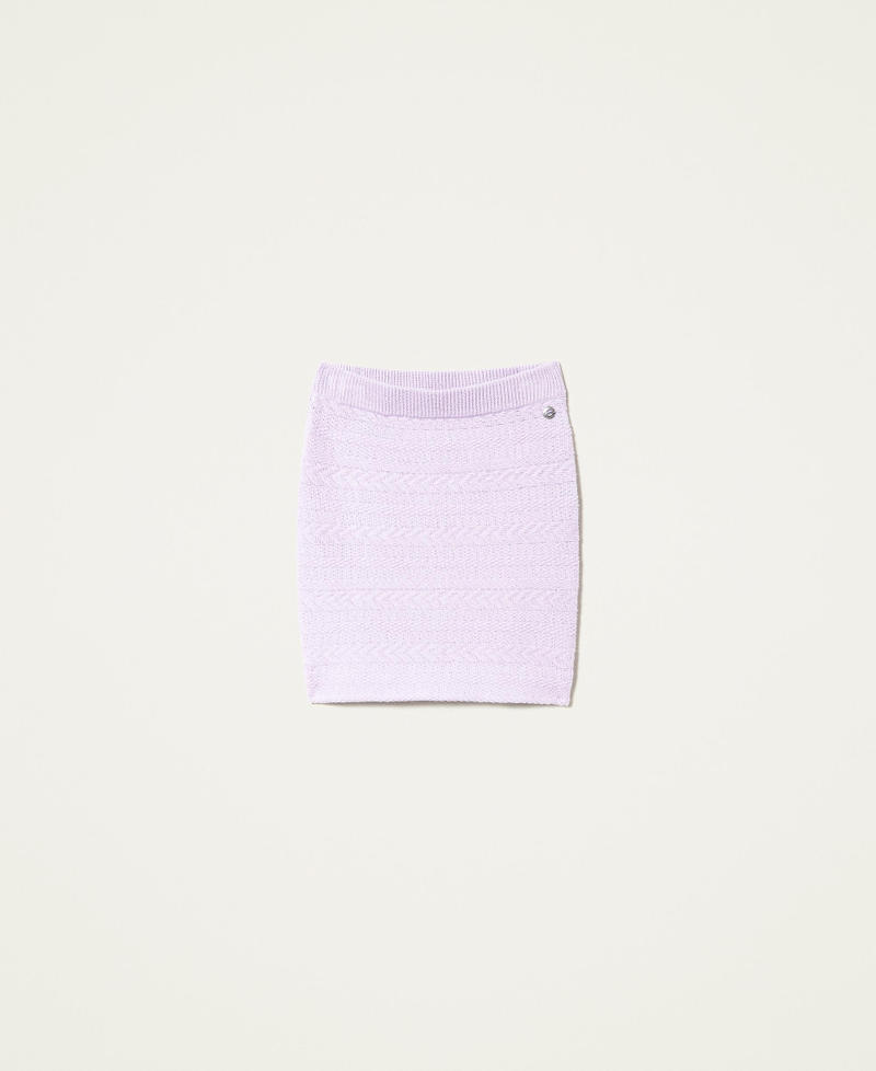 Fitted jacquard miniskirt "Pastel Lilac” Woman 221AT3052-0S