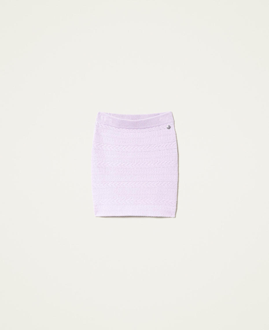 Облегающая жаккардовая мини-юбка Фиолетовый "Пастельная сирень" женщина 221AT3052-0S