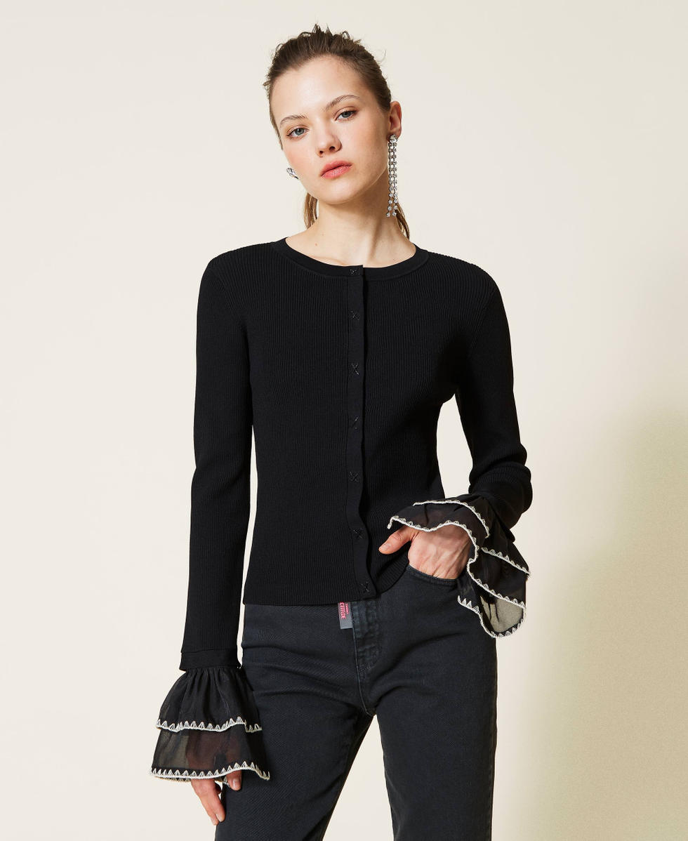 Organza sleeve cardigan on sale
