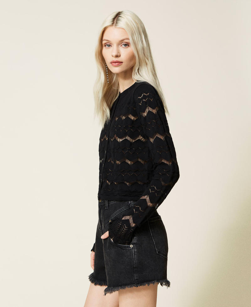 Figurbetonter Strickcardigan mit Musterung