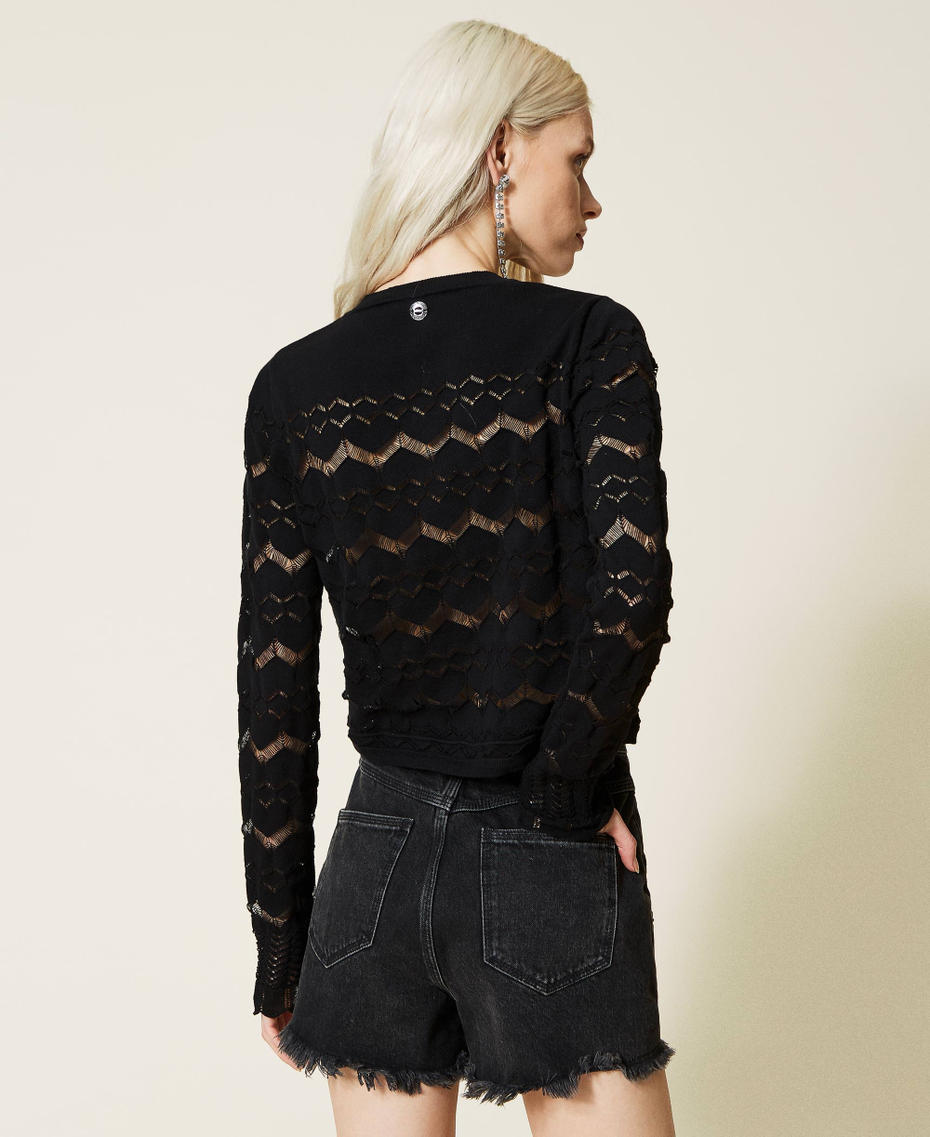 Figurbetonter Strickcardigan mit Musterung