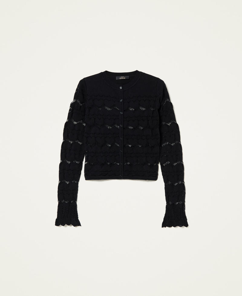 Cardigan ajusté en maille tricotée Noir Femme 221AT3111-0S