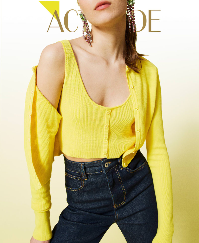 Short ribbed twin set