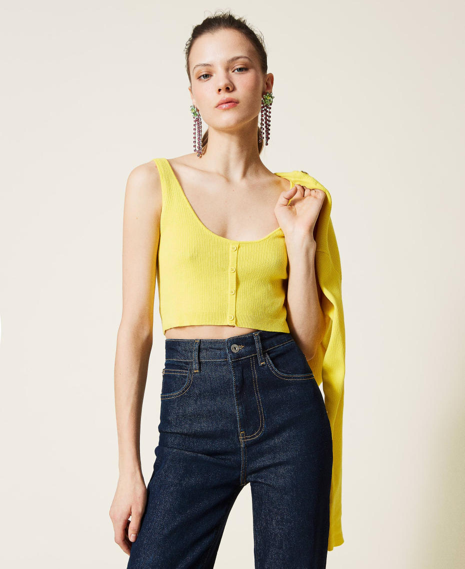 Short ribbed twin set