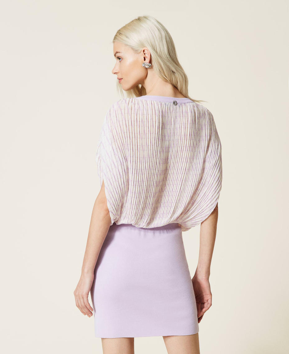Knit dress with sheath skirt Two-tone "Pastel Lilac" / Chantilly Woman 221AT3120-04