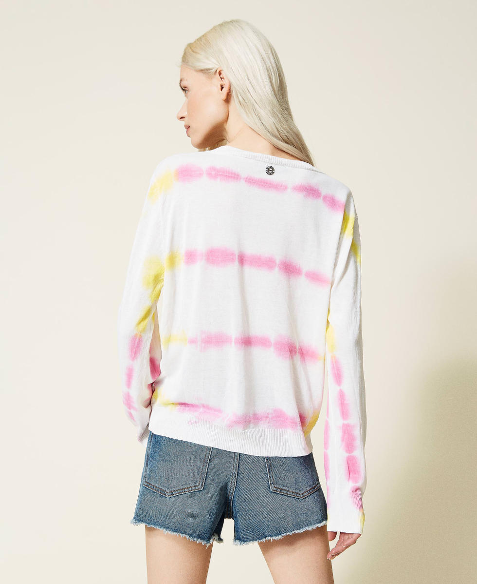 Regular-Fit-Pullover mit Tie-Dye in Handarbeit