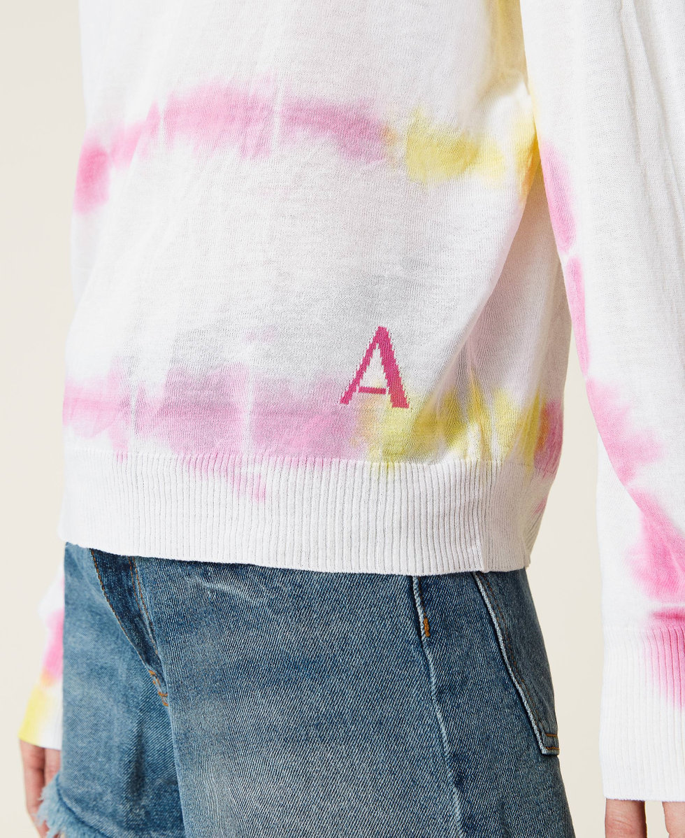 Regular-Fit-Pullover mit Tie-Dye in Handarbeit