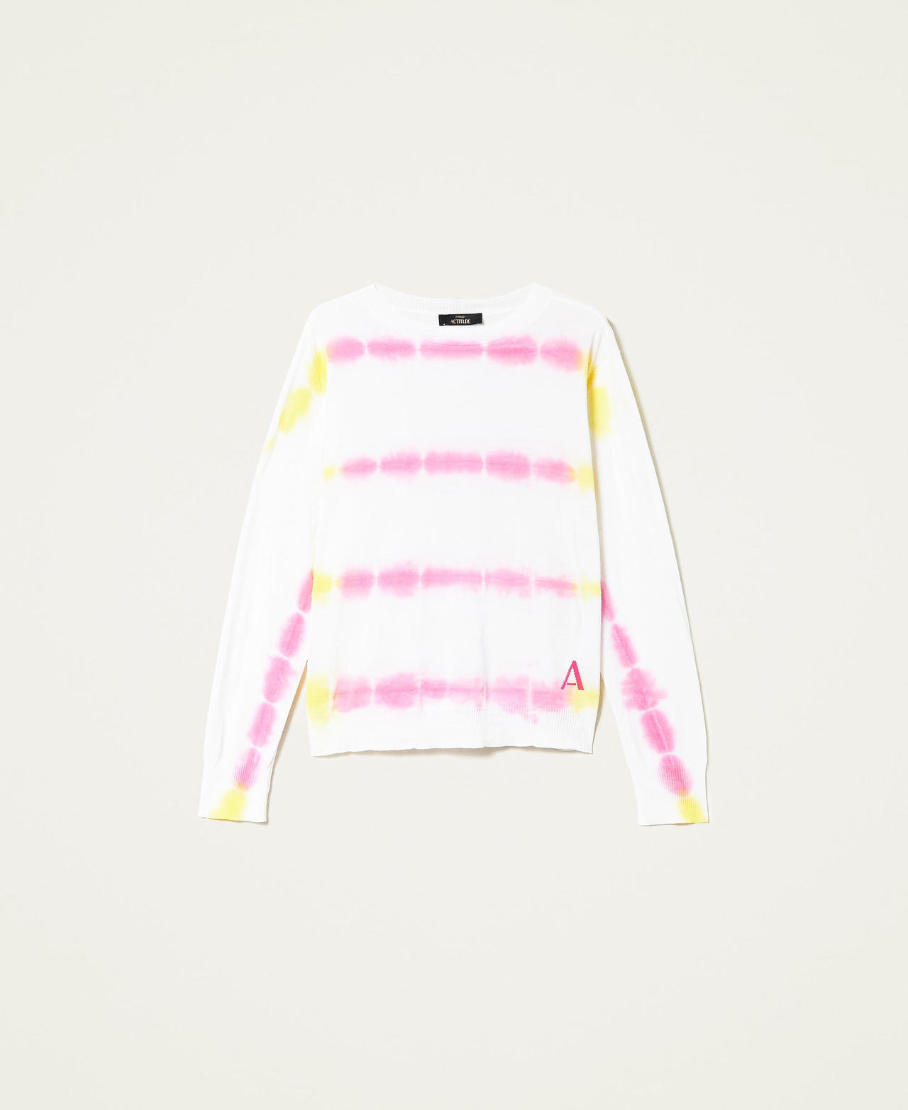 Regular-Fit-Pullover mit Tie-Dye in Handarbeit