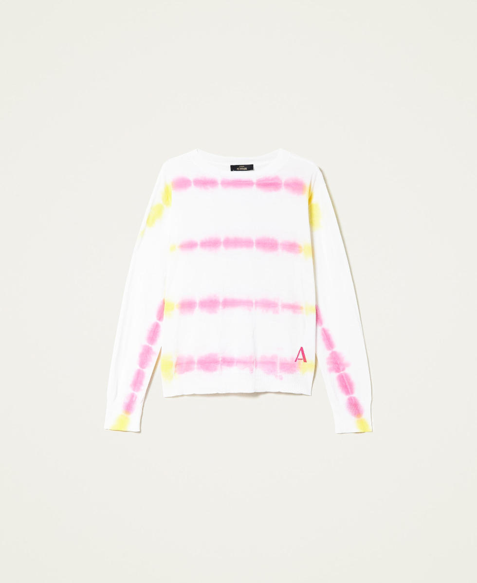 Regular-Fit-Pullover mit Tie-Dye in Handarbeit