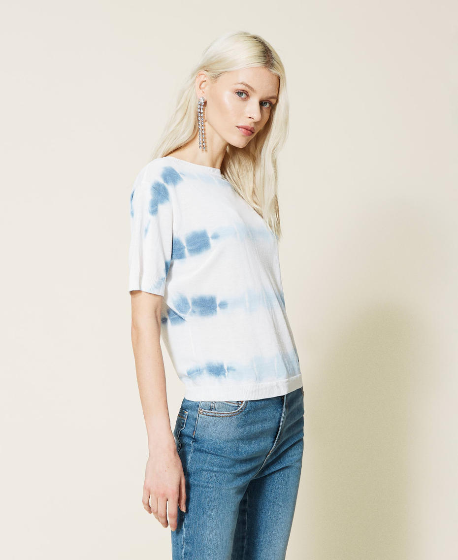 T-shirt Da Donna In Cotone Tie Dye Rainbow Heart. - Italia