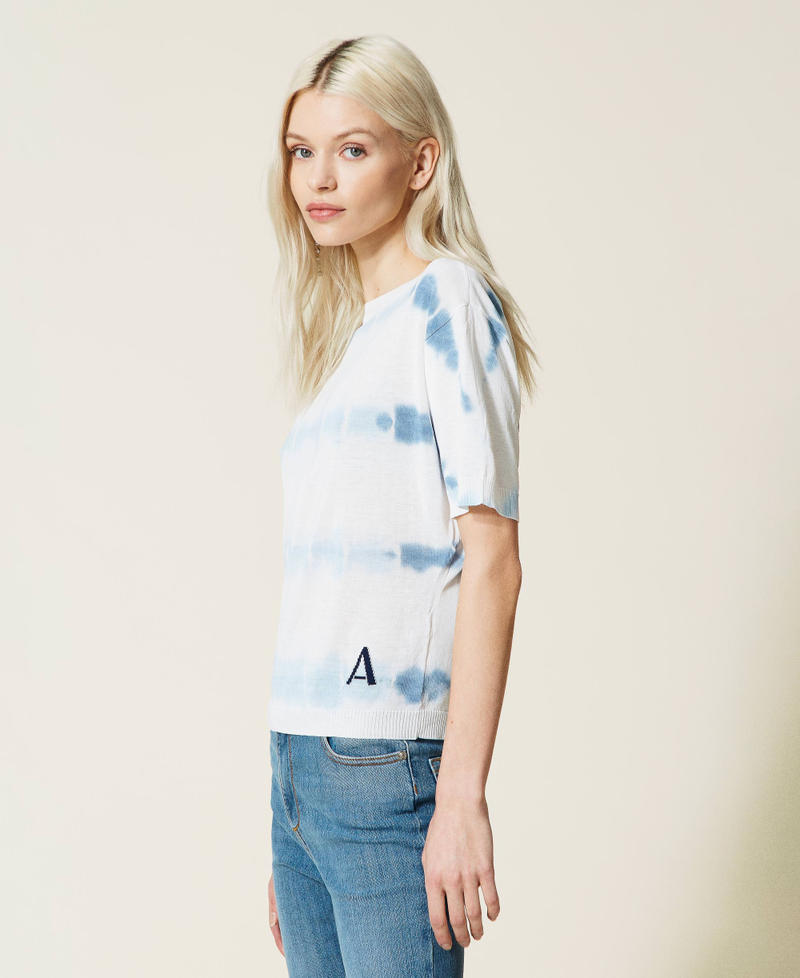 Pull &agrave; manches courtes avec tie and dye r&eacute;alis&eacute; &agrave; la main