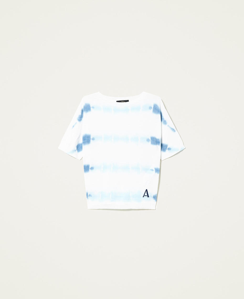 Pull &agrave; manches courtes avec tie and dye r&eacute;alis&eacute; &agrave; la main