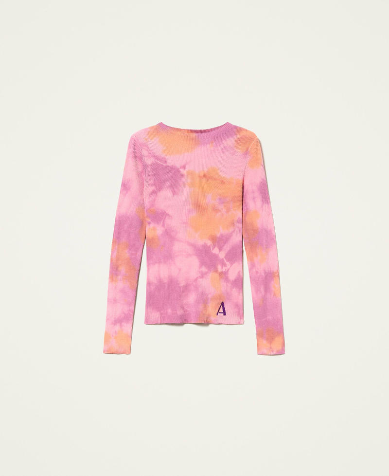 Fitted jumper with handmade tie-dye