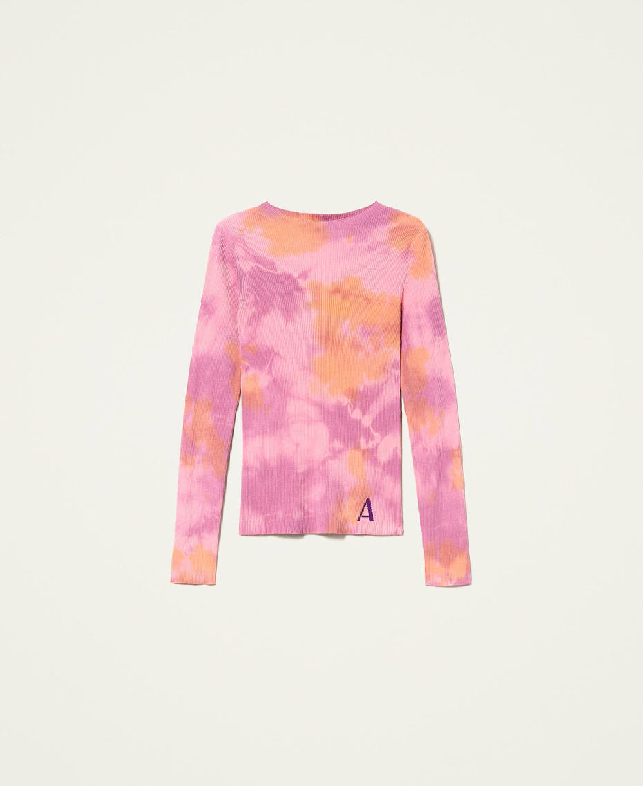 Fitted jumper with handmade tie-dye