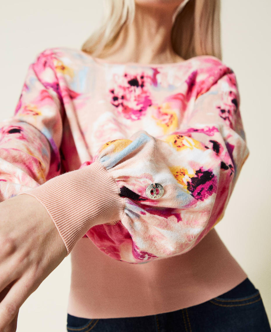 Pull-cardigan avec imprim&eacute;