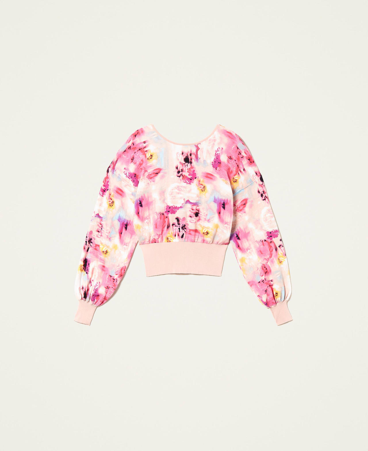 Cardigan-Pullover mit Print Schattierungen von „Hot Pink“-Rosa Frau 221AT3220-0S