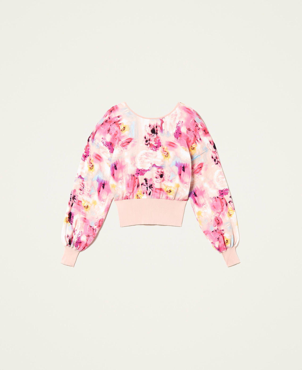 Jumper-cardigan with print